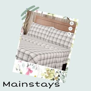 Mainstays Bedding Set Full Size Black&White Plaid
